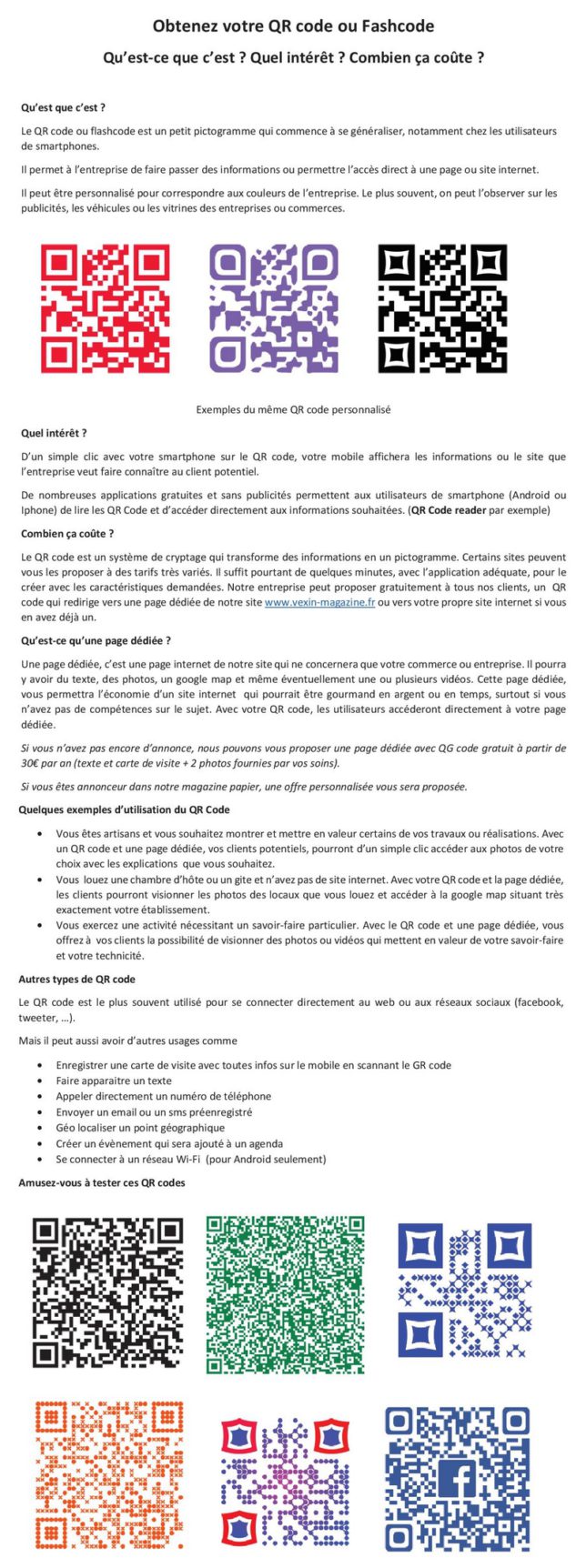 Informations concerant les flash codes 